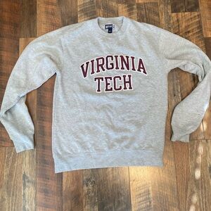 Virginia Tech Sweatshirt Pullover Gray Unisex Size Small Embroidered Logo Gear
